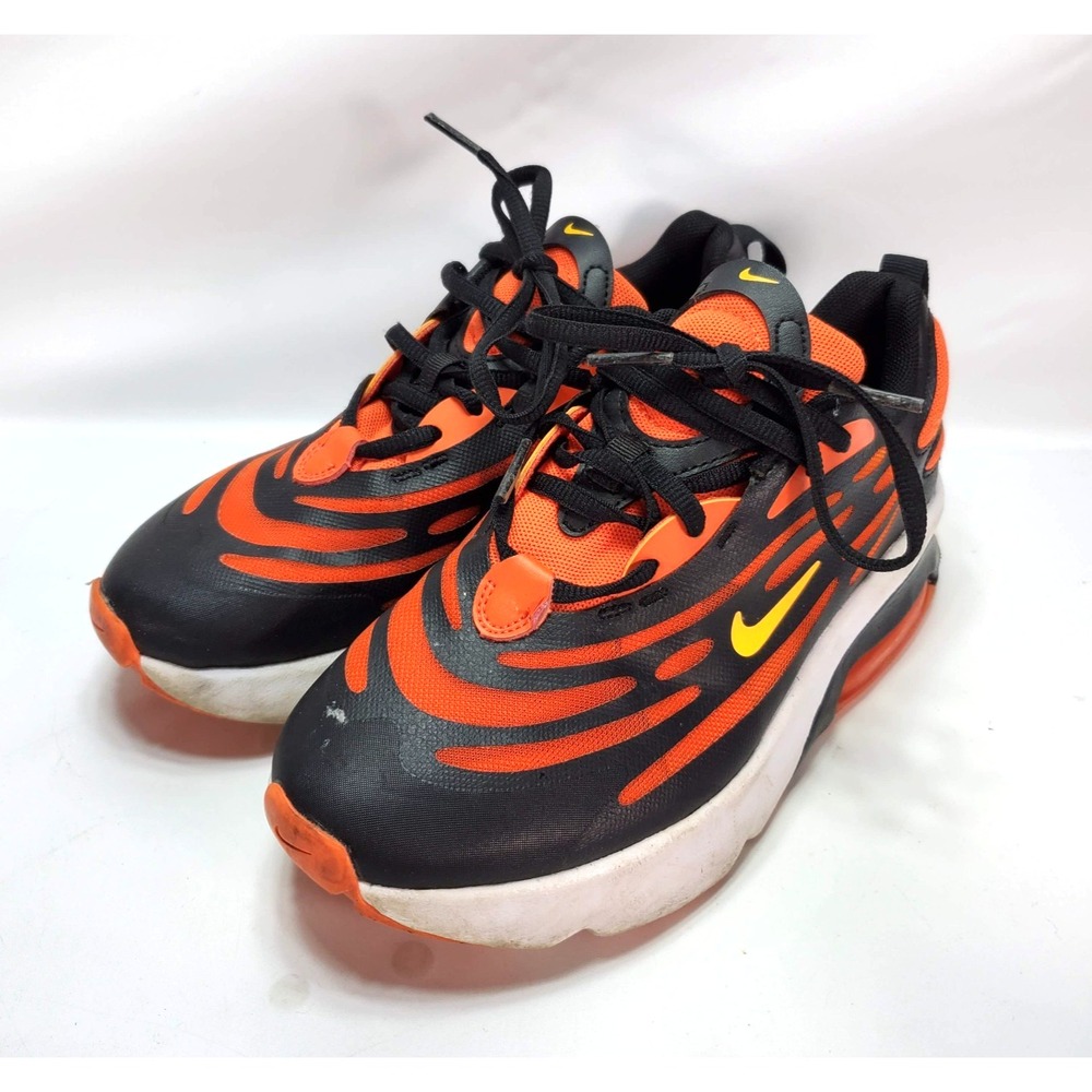 Used Nike Air Max Ex PS Sneakers‎ CN7877-800 Youth Size 1.5Y Black Orange No Box